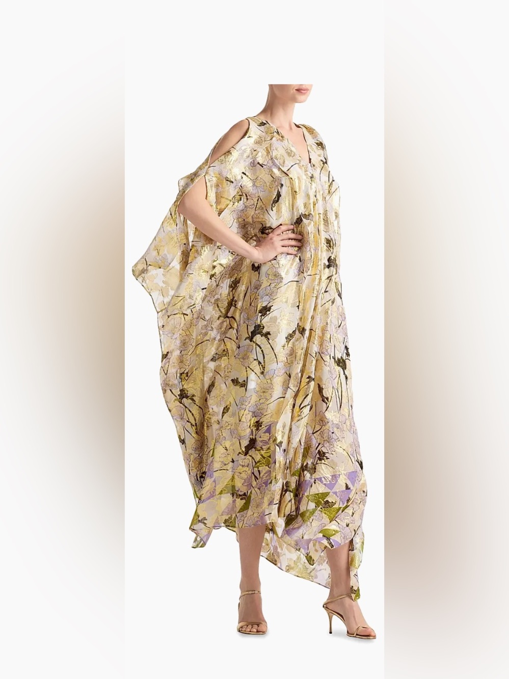 St. John Geometric Frieze Print Kaftan Dress Large